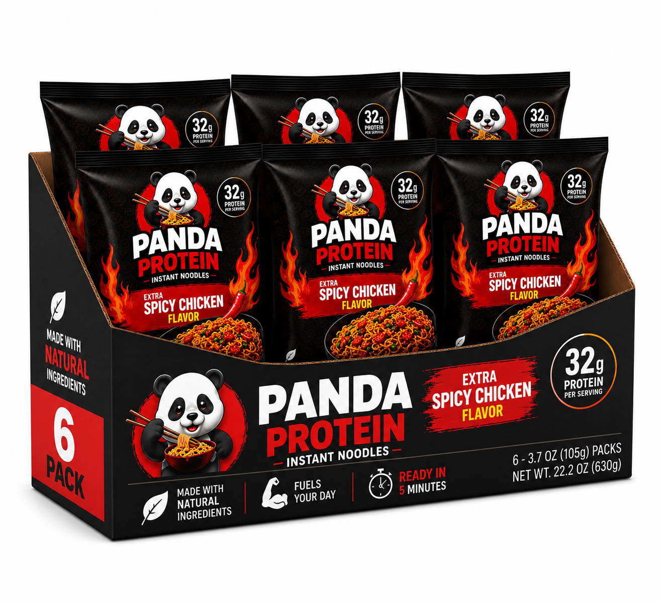 Extra Spicy Chicken Noodle Soup 6-Pack High-Protein(32g)